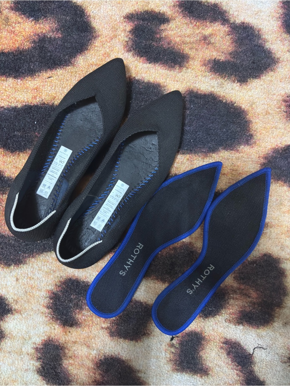 Rothy's Black Pointed Knit Flats - Women's 7